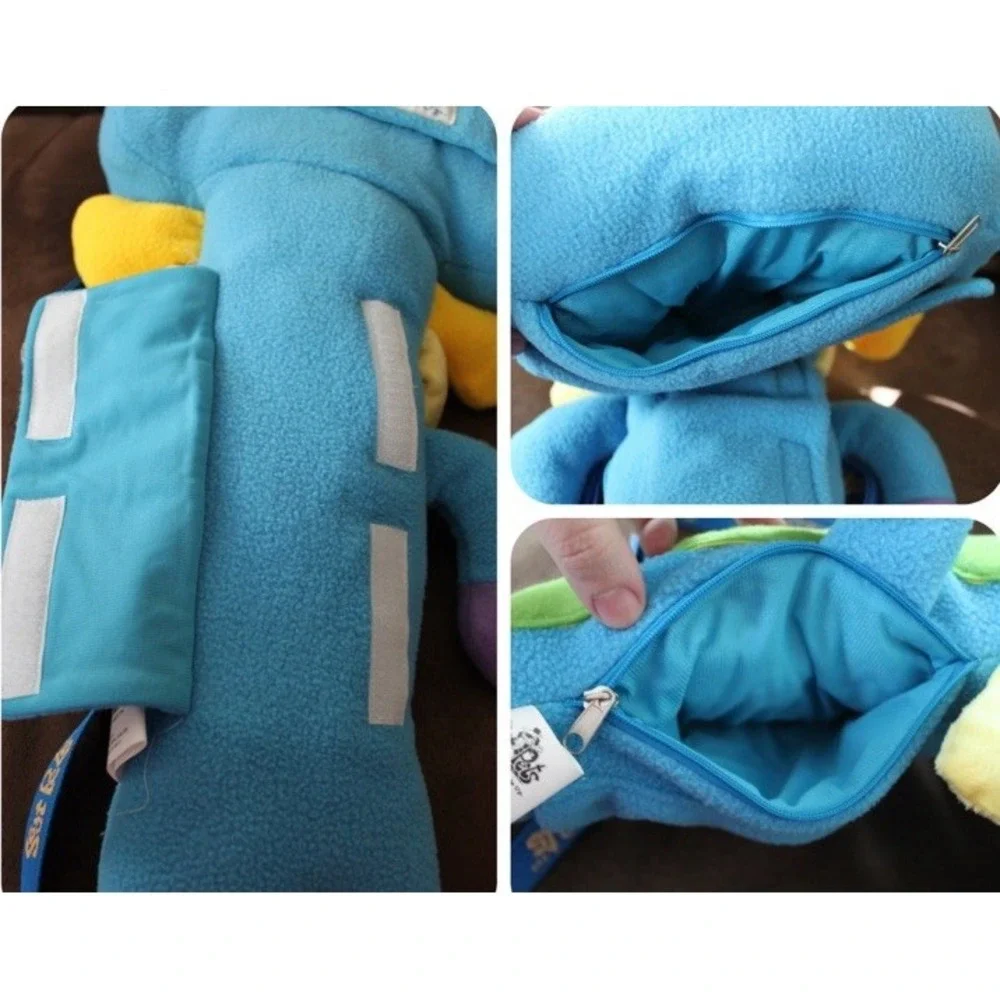Seat Pets Kids Seat Belt Cover Travel Pillow Blue Monster AWTY Stuffed‎ Animal